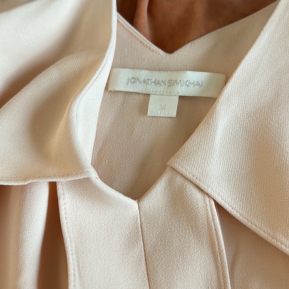 Jonathon Simkhai Silk Crepe Hanging Tank Top Blouse Apricot women size Medium - Picture 6 of 7